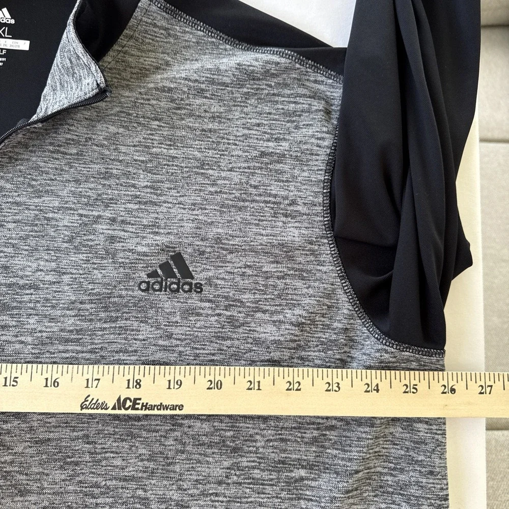 adidas Golf Mens 2XL‎ Double Pique 1/4 Zip L/Sleeve Pullover Jacket Shirt